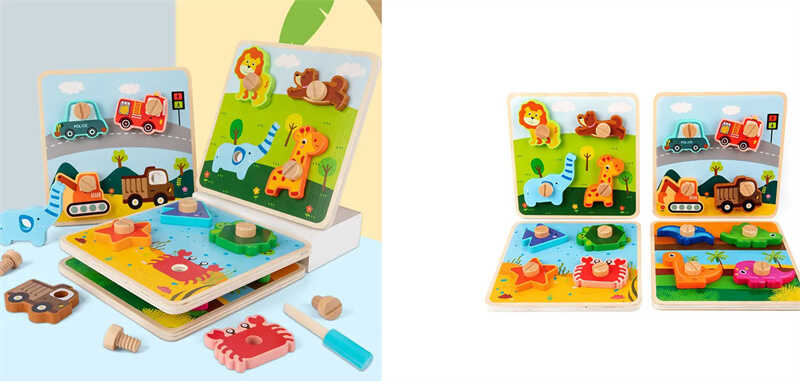 Логічна дошка C 60398 (64) дерев’яні пазли, викрутка, ВИДАЄТЬСЯ ТІЛЬКИ МІКС ВИДІВ