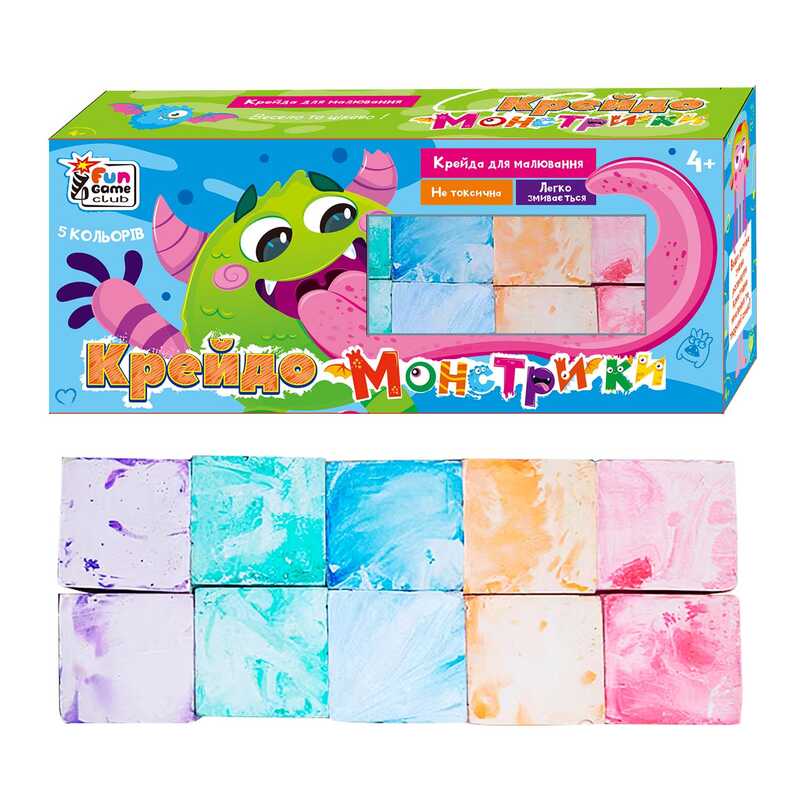 гр Крейда 62305 (24) "4FUN Game Club", 10 штук, 5 кольорів, мармурова, в коробці