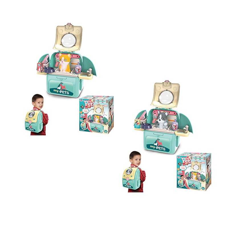 Рюкзачок 008-967 (16) “Грумінг салон”, тваринка, аксесуари, полички, в коробці