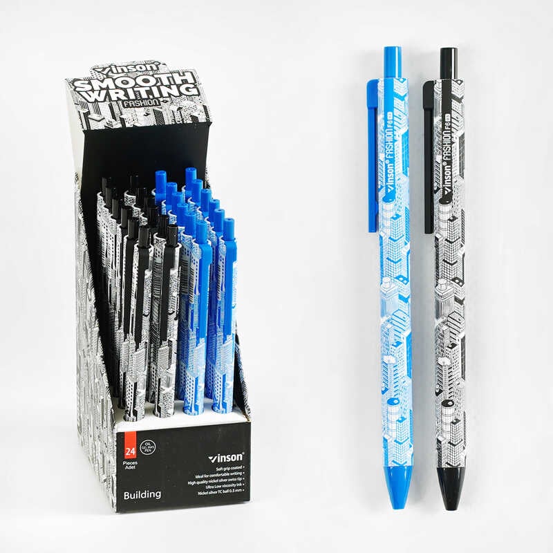 Набір кулькових ручок D 35320 (90) ЦІНА ЗА 24 ШТУКИ У БЛОЦІ, синя паста, товщина лінії 0,7 мм