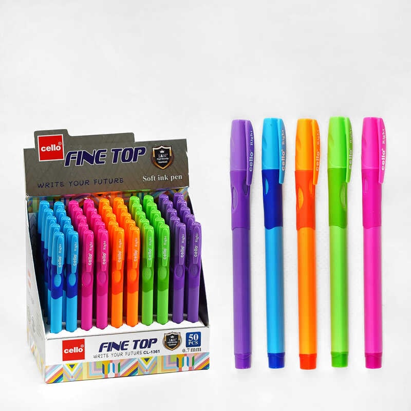 Ручка D 35254 (40/2) ЦІНА ЗА 50 ШТУК В БЛОЦІ, кулькова, синя паста, товщина лінії 0,7 мм 