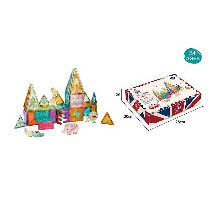 Магнітний конструктор AH 054 (16) “Зоопарк”, тваринки, 42 деталі, в коробці