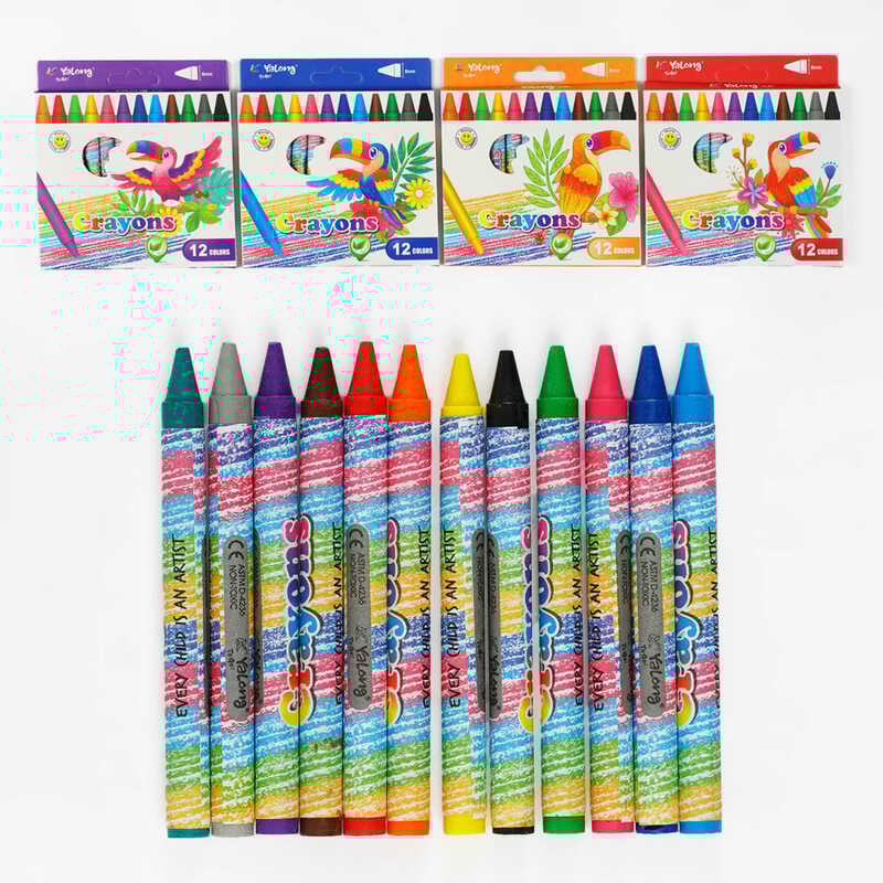 Воскові олівці С 62114 (288) 4 види, 12 кольорів, в коробці, ВИДАЄТЬСЯ ТІЛЬКИ МІКС ВИДІВ