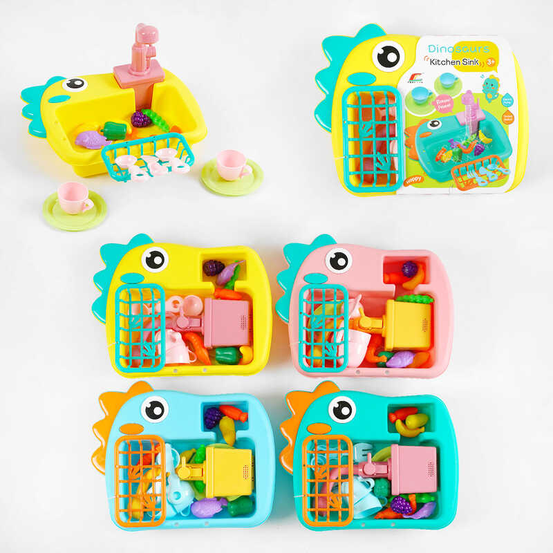 Мийка 6068 (48) 4 кольори, автоматичний кран на батарейках, ллється вода, сушарка, посуд, продукти, ВИДАЄТЬСЯ МІКС ВИДІВ