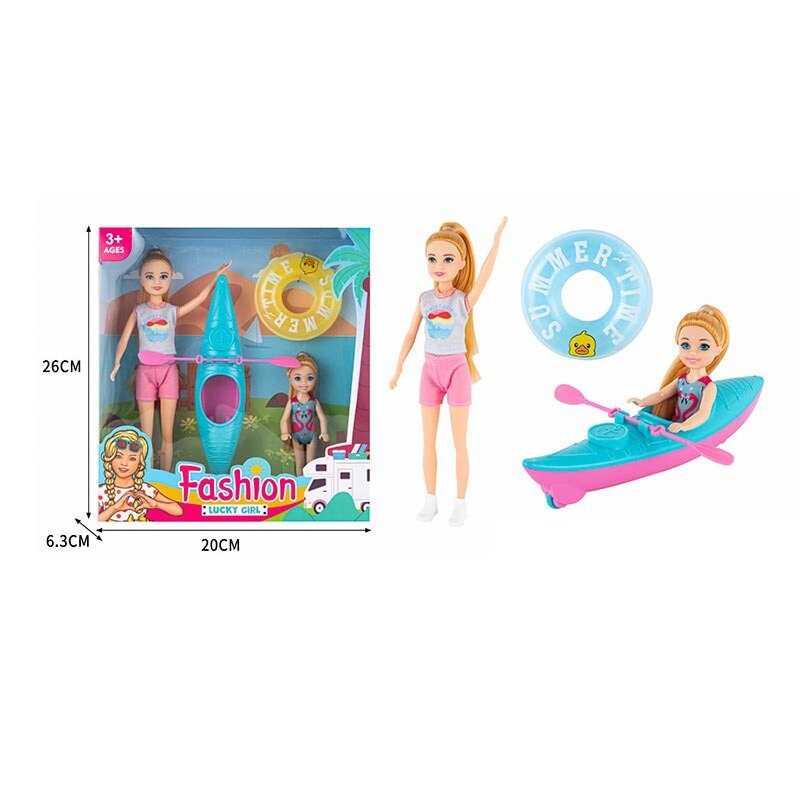 Набір ляльок ST 5612-7 (72/2) 2 ляльки, байдарка, надувне коло, висота 23 см, в коробці