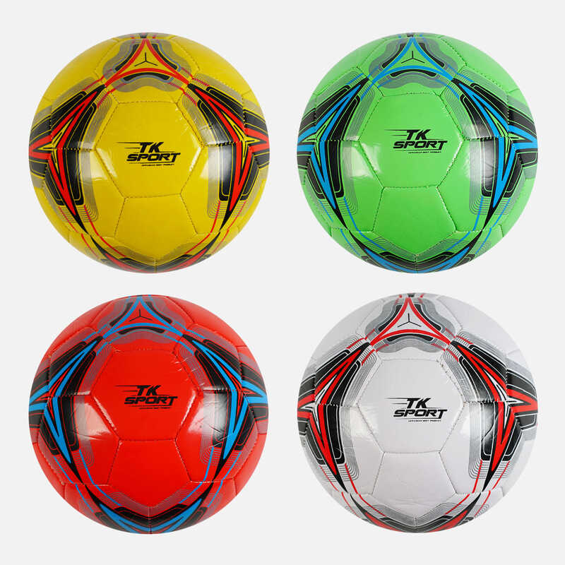 М`яч футбольний С 62386 (80) "TK Sport" 4 кольори, вага 300-310 грамів, гумовий балон, матеріал PVC, розмір №5, ВИДАЄТЬСЯ МІКС 