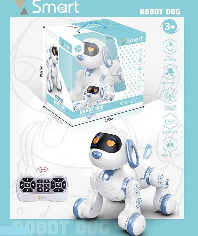 Собачка на радіокеруванні 6601 (12) звук, підсвічування, від акумулятора, декілька режимів, реагує на дотик, в коробці