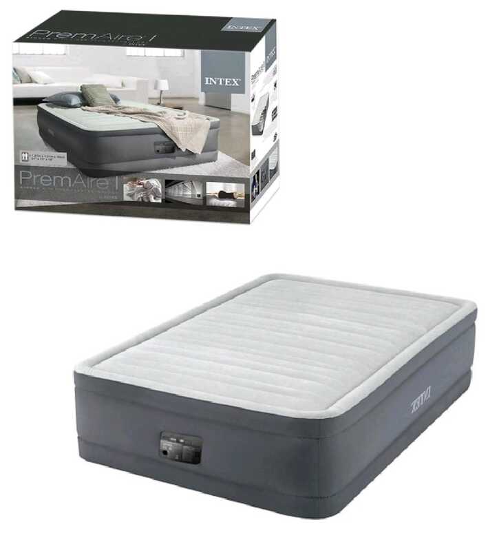 Intex Велюр матрац 64904 ND (2) 137х191х46см, вбудований електронасос, Півторамісний 