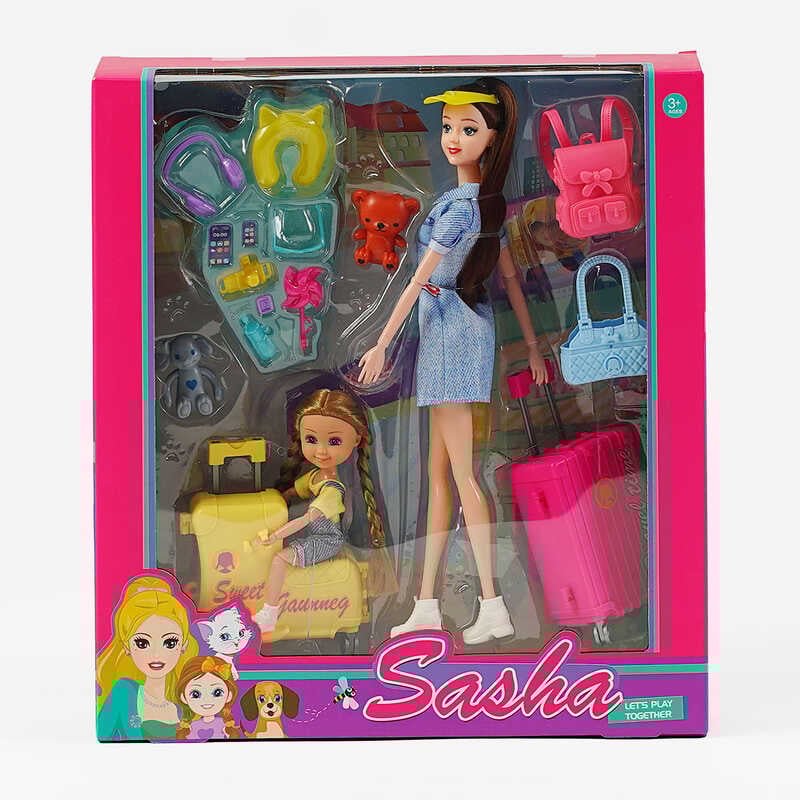 Набір ляльок 51814 (30/2) висота 29 см, 2 ляльки, валізи, аксесуари, в коробці