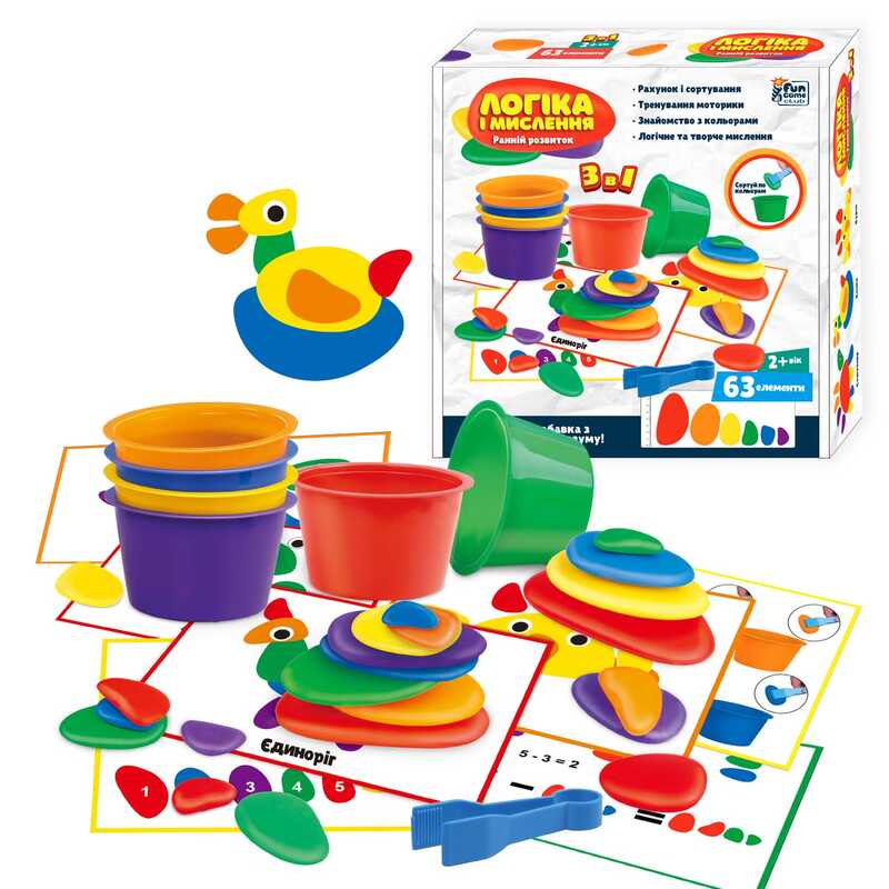 гр Навчальна гра "Логіка і мислення" 69481 (12/2) "4FUN Game Club", 63 елементи, картки із завданнями, в коробці