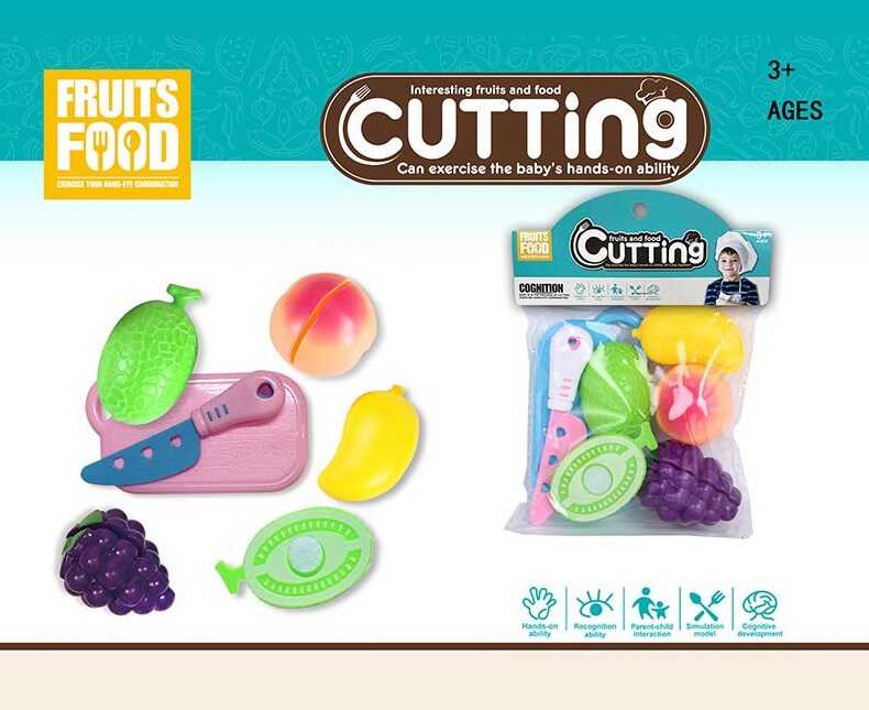 Фрукти на липучках XY 822 (240/2) 4 штуки, дошка, ніж, в пакеті