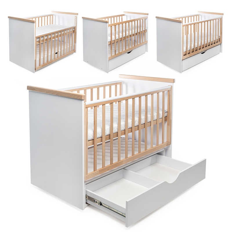 гр Ліжечко БУК "Хмаринка" колір - натуральний, з шухлядою + опускне DS-7021 (1) маятниковий механізм