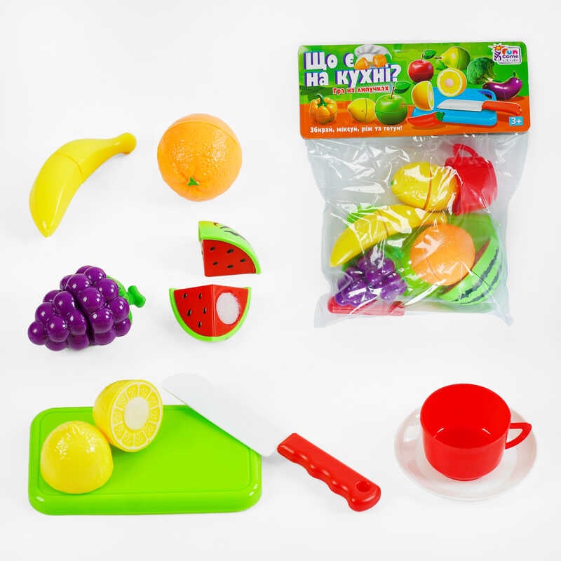 гр Фрукти на липучках “Що є на кухні?” 65292 (240/2) "4FUN Game Club", 9 елементів, у пакеті