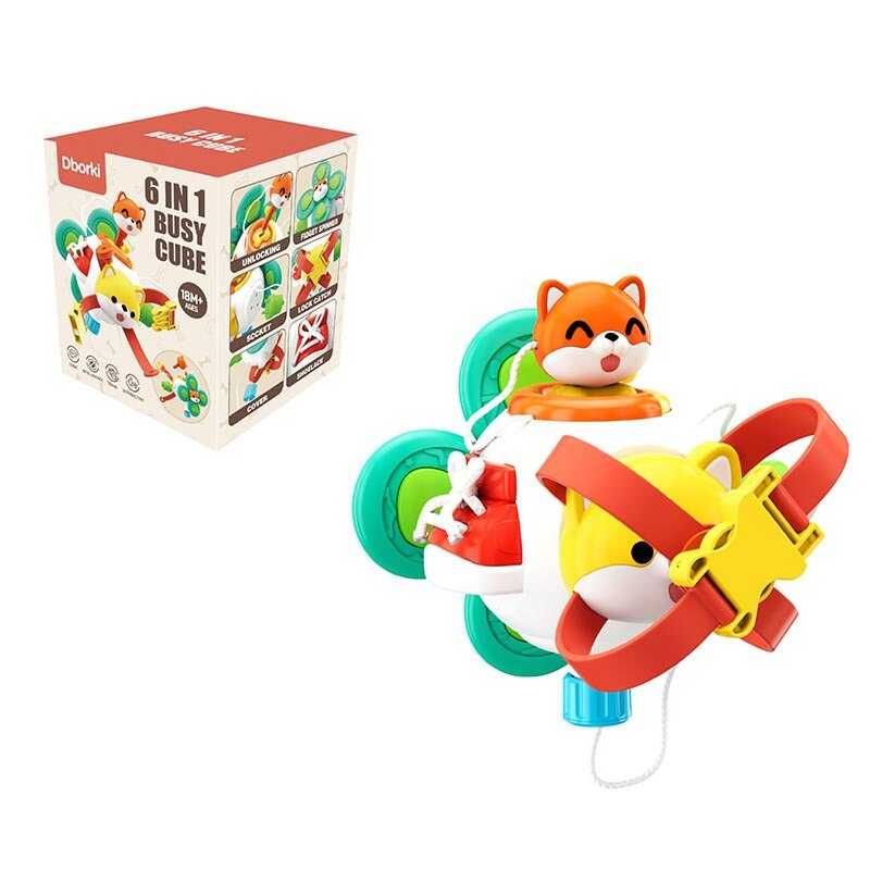 Логічна гра XQS 2089 A (80) 6 в 1, бізі-кубик, в коробці
