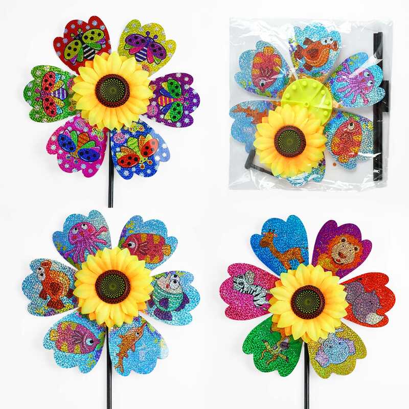 Вітрячок D 37113 (300) ЦІНА ЗА 1 ШТУКУ, “Соняшник”, висота 40 см, 2 палички, у пакеті