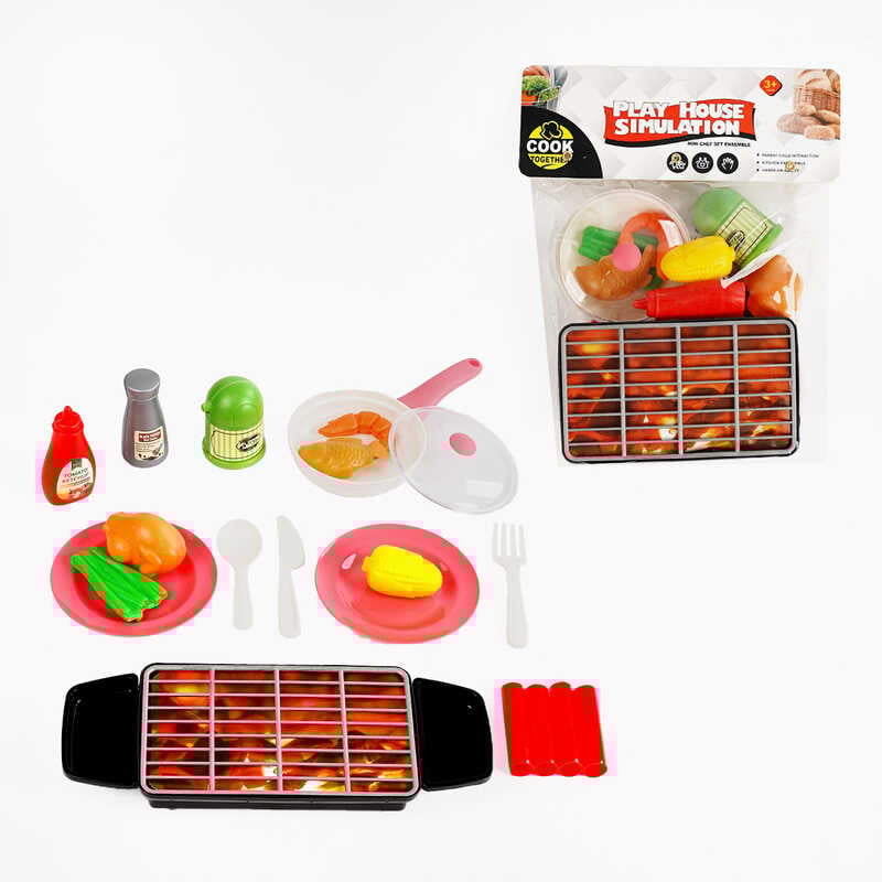 Набір гриль XZ 1016 A (96/2) 15 елементів, пательня, посуд, продукти, у пакеті