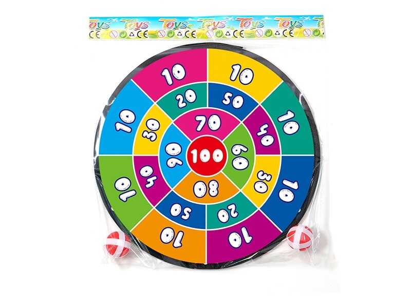 Дартс 668-36 A (180/2) діаметр мішені 28 см, 2 м’ячики на липучках, в пакеті