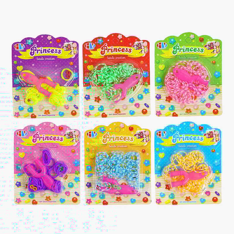 Резиночки для плетіння HY 190 X-23 (1440/2) ВИДАЄТЬСЯ ТІЛЬКИ МІКС ВИДІВ, гачки, рогатка, на листі