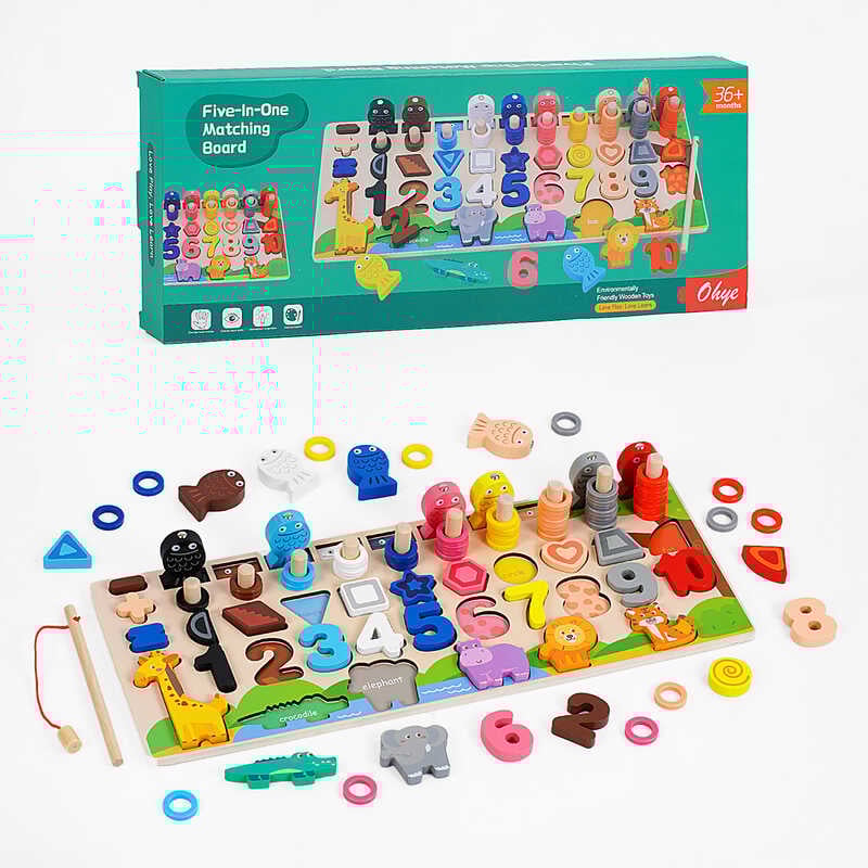 Логічна дерев’яна дошка C 65042 (30) сортер, магнітна риболовля, в коробці