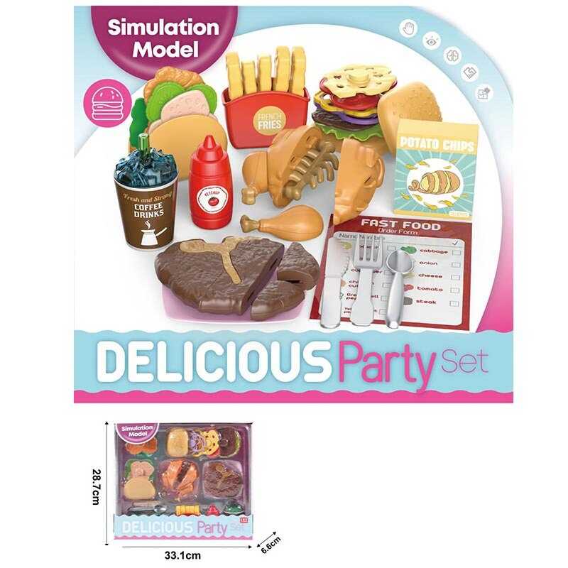 Набір продуктів LY 8637 A (36/2) муляжі продуктів, столове начиння, меню, в коробці