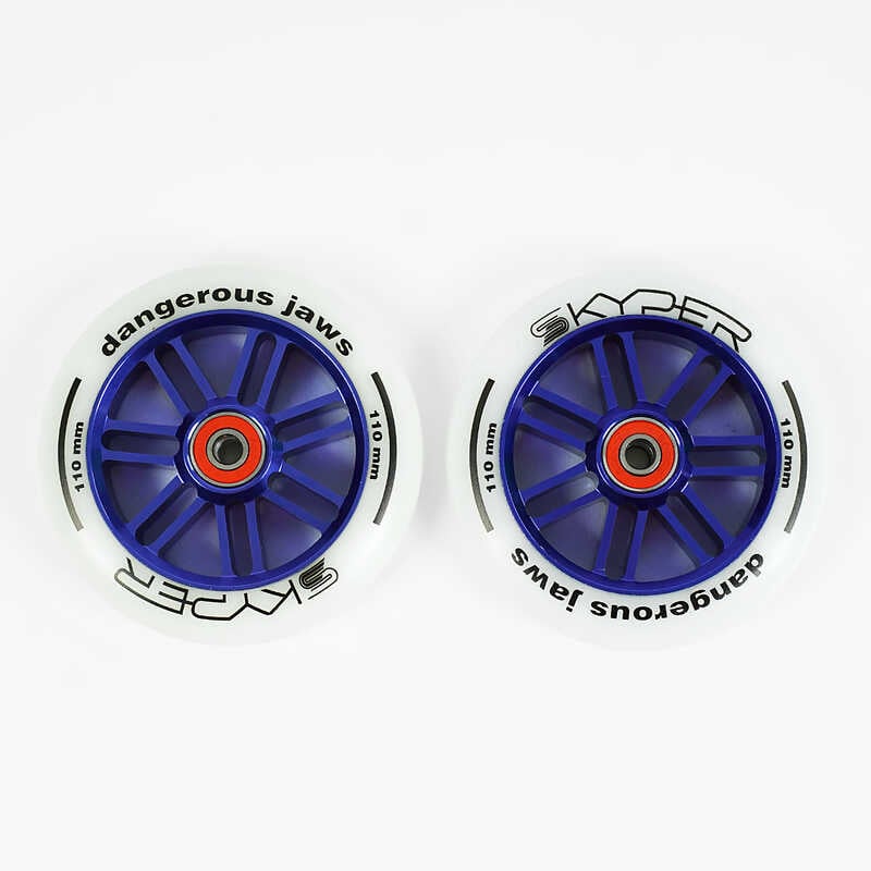 Колесо для трюкового самоката WL-0093/110 (50) "Skyper", колір білий, 110мм PU,  підшипники ABEC-7, ЦІНА ЗА 2 ШТУКИ В УПАКОВЦІ