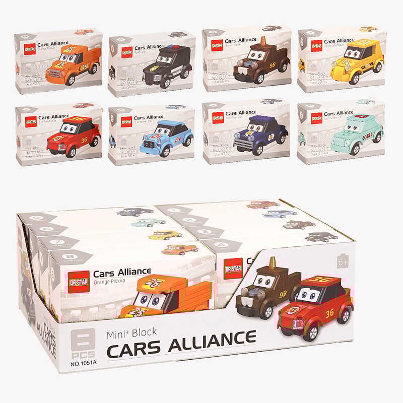 Конструктор 1051 A (48/2) ЦІНА ЗА 8 ШТУК В БЛОЦІ “Машинки”, 8в1