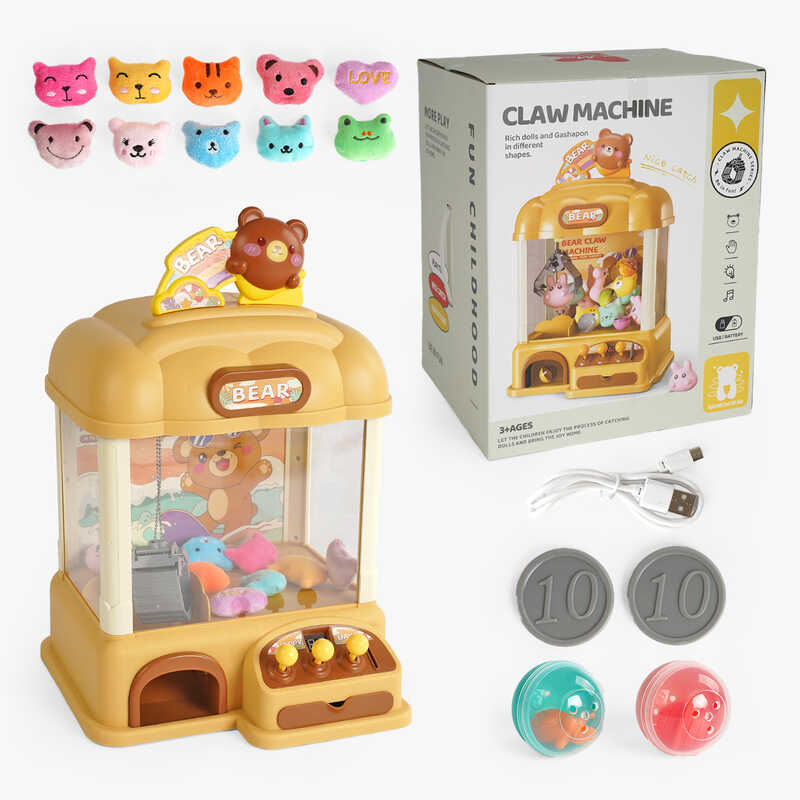 Ігровий автомат G 233 A (6) підсвічування, веселі мелодії, м’які іграшки, кульки, від батарейок/мережі, монетки, в коробці