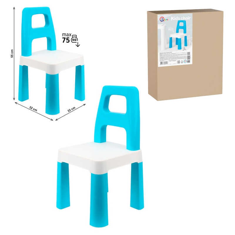 гр Дитячий стілець 9710 (1) Світло-Блакитний "Technok Toys", 32х32х55 см, у коробці