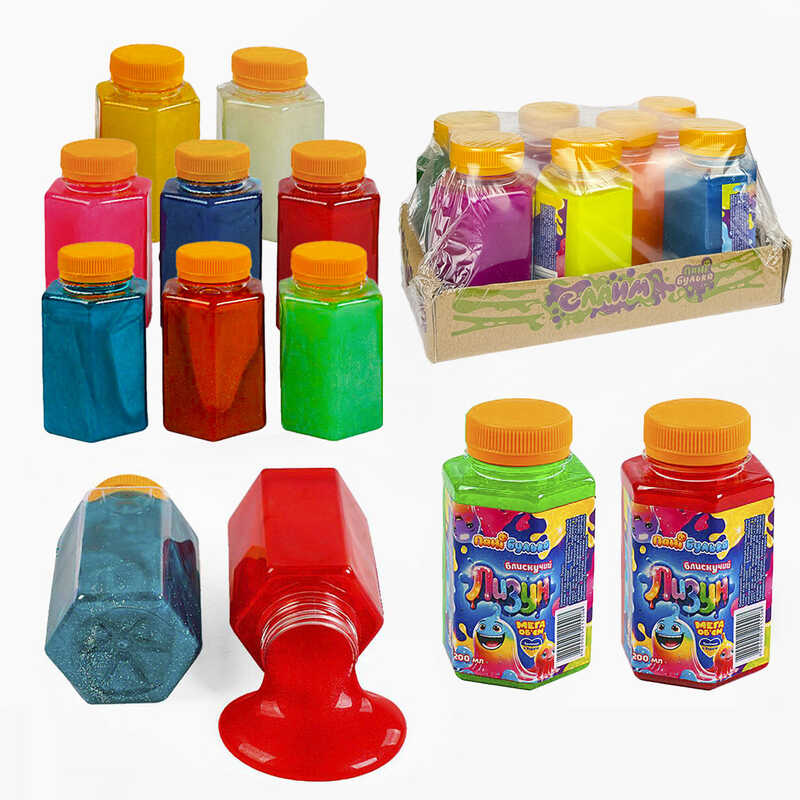 гр Лизун блискучий "Мега об`єм"  66816 ЦІНА ЗА 7 ШТУК У БЛОЦІ (1) "Пані Булька", 200 мл, ароматизований, перламутр