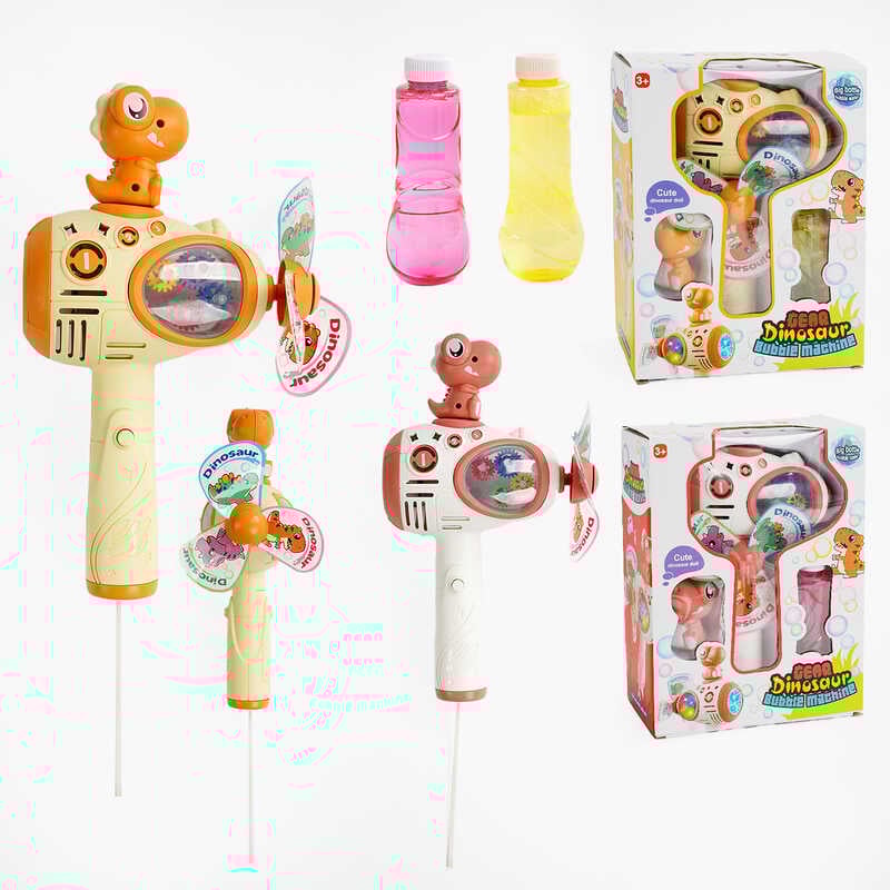 Пістолет з мильними бульбашками WX 535 (48) 2 кольори, світло, мелодія, автоматичний, вітрячок, пляшечка з мильним розчином, в коробці