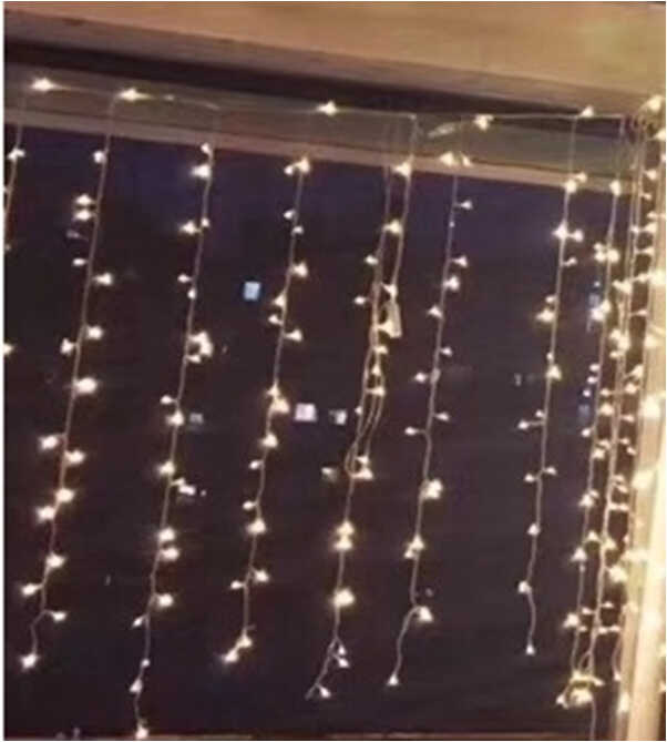 Гірлянда C 61481-65 Y (100) 3.6 метрів, шторка, жовте світло, від USB, 8 режимів, у коробці