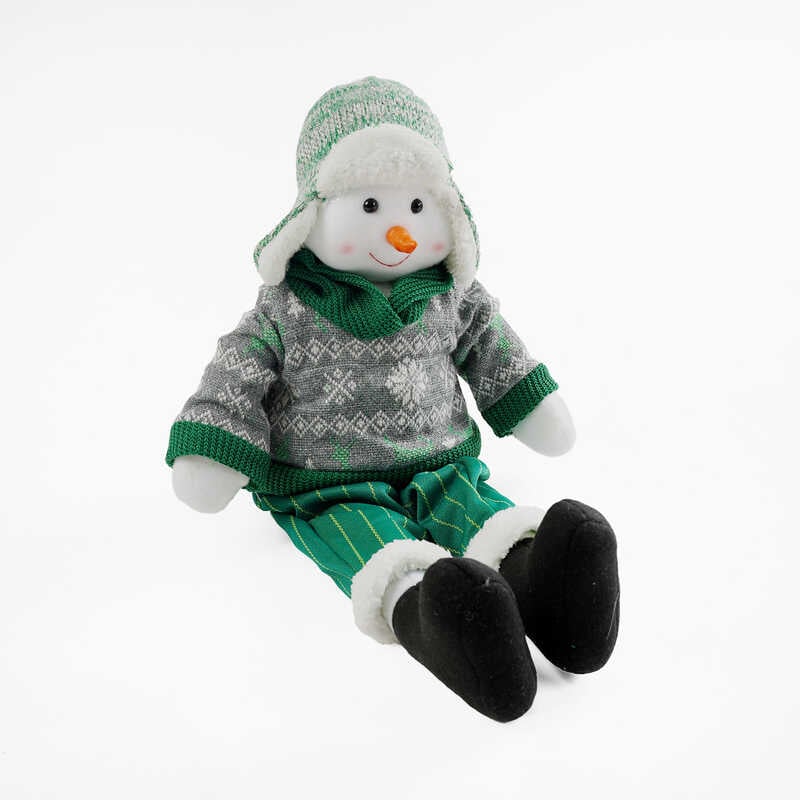 Новорічна декоративна іграшка C 67844 (24) “Сніговик”, сидяча, висота 54 см, у пакеті