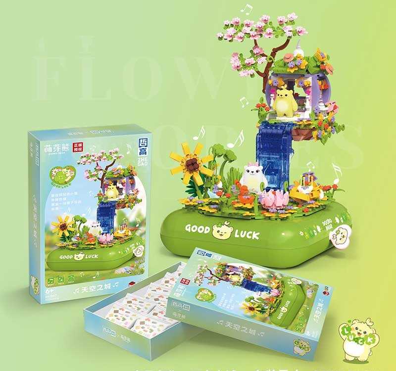 Конструктор 661007 (12) 970 деталей, підсвічування, заводний музичний механізм, платформа обертається по колу, 2 ігрові фігурки, в коробці