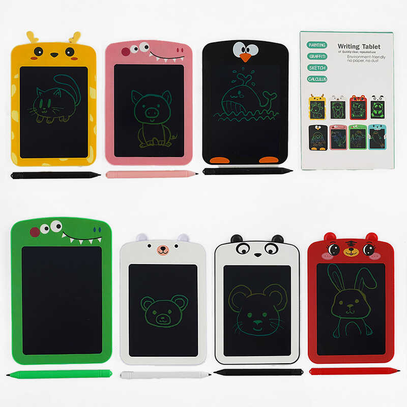 Планшет для малювання C 68205 (100) “Тваринка”, LCD дисплей, стилус, кольоровий екран 9.5х12.5 см, в коробці, ВИДАЄТЬСЯ ТІЛЬКИ МІКС ВИДІВ