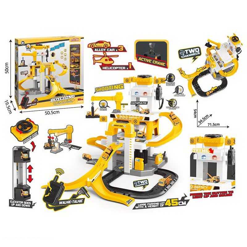 Трек 660 S-23 (6) 53 елементи, 3 металопластикові машинки, гелікоптер, звуки, підсвічування, мікрофон, механічний ліфт, наліпки, інструкція, в коробці