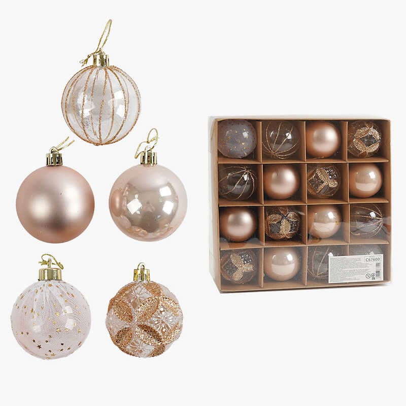 Новорічні прикраси C 67600 (36) кульки, 16 штук, D=6 см, в коробці