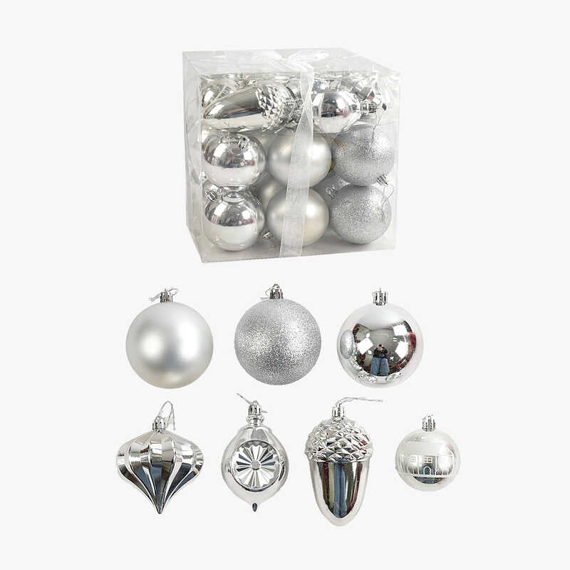 Новорічні прикраси C 67611 (18) 20 штук, в слюді