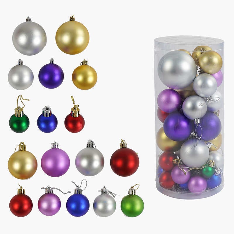 Новорічні прикраси C 67707 (32) 36 штук, кульки, у слюді