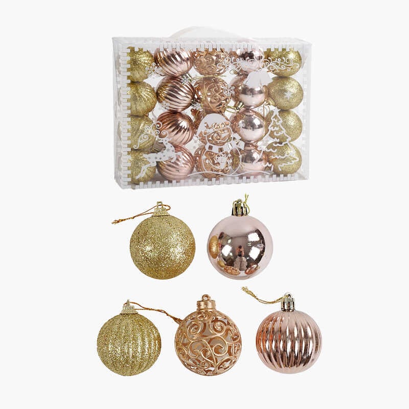 Новорічні прикраси C 67333 (72) 20 штук, кульки, D = 4,5 см, у слюді
