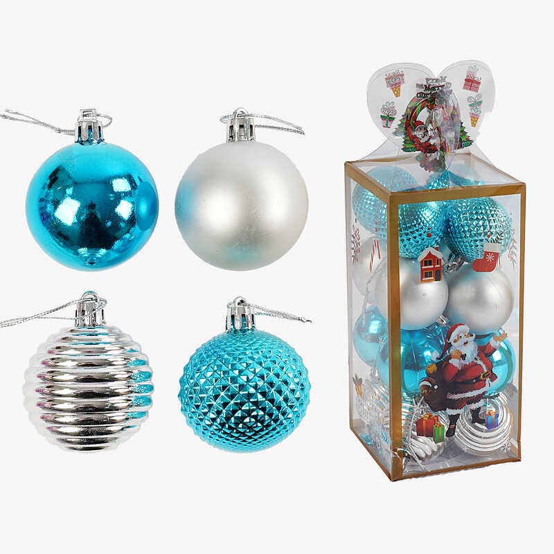 Новорічні прикраси C 67354 (72) 16 штук, кульки, D=5 см, у слюді