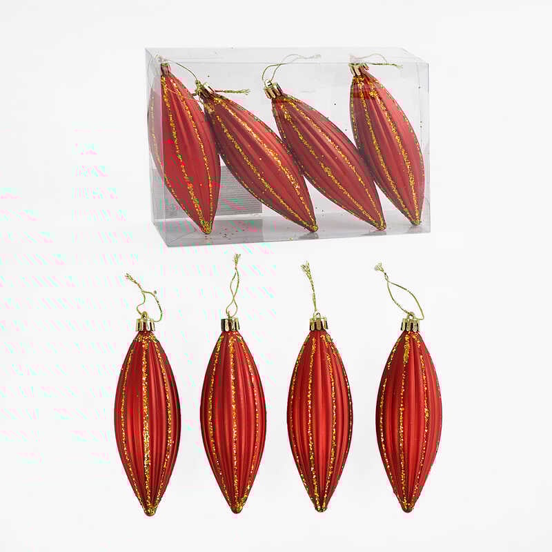 Новорічні прикраси C 67229 (120) 4 штуки, бурульки, у слюді