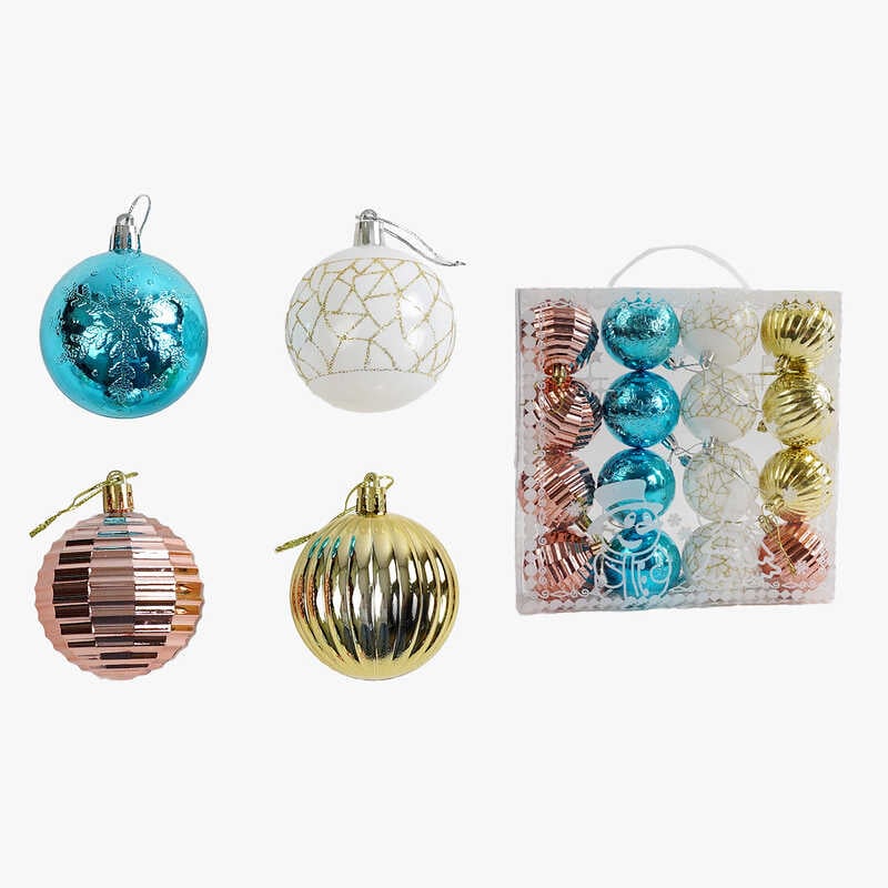 Новорічні прикраси C 67392 (60) 16 штук, кульки, D = 6 см, в слюді