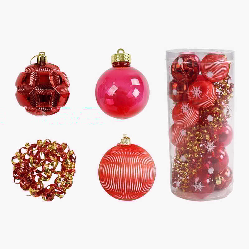 Новорічні прикраси C 67413 (32) 24 штуки, кульки, D = 6 см, в слюді