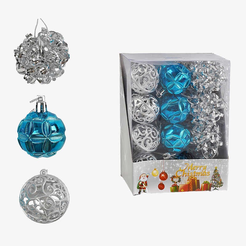 Новорічні прикраси C 67467 (120) 24 штуки, кульки, D= 4 см, в коробці