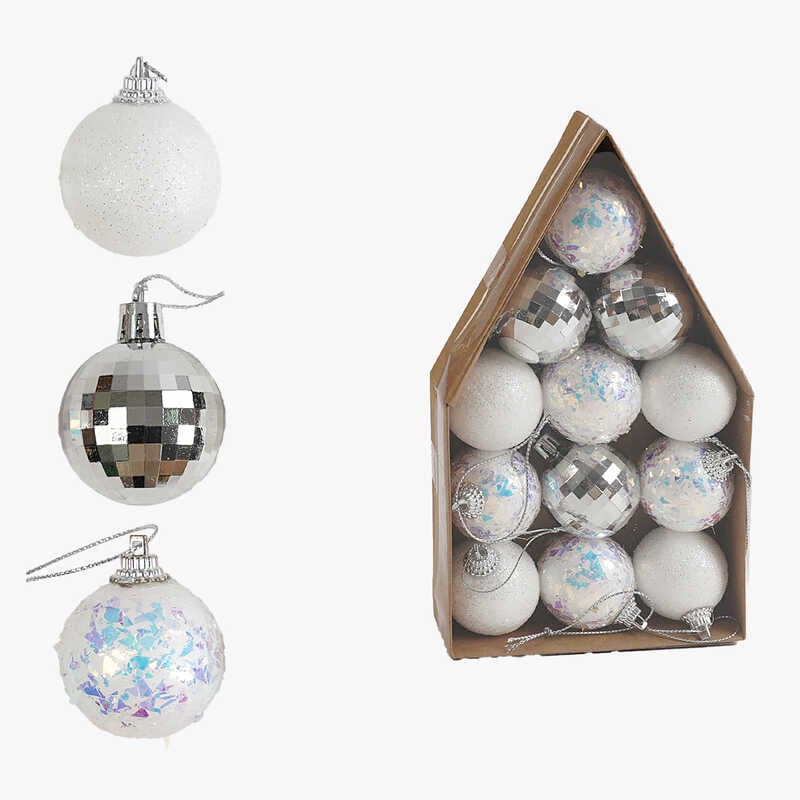 Новорічні прикраси C 67488 (150) 12 штук, D=4 см, в коробці