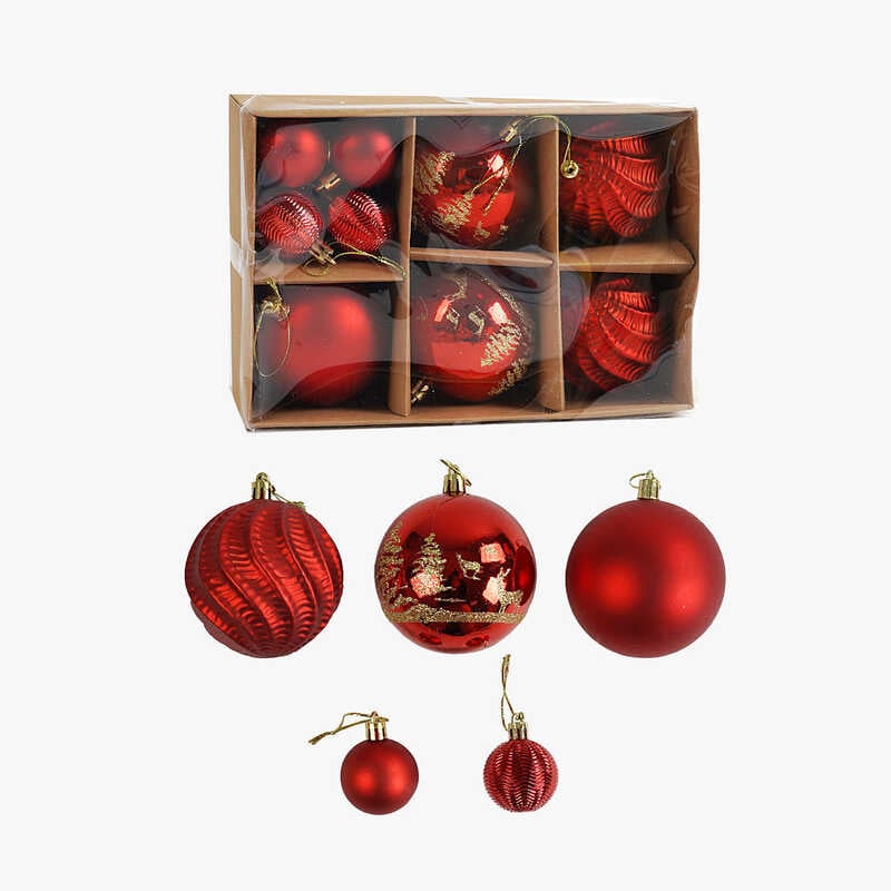 Новорічні прикраси C 67507 (64) 13 штук, кульки, в коробці