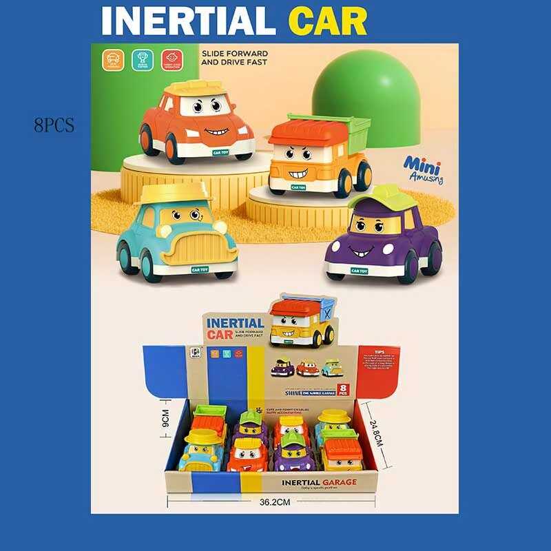 Набір машин BJ 643 A-1 (24/2) інерція, кумедні обличчя, ЦІНА ЗА 8 ШТУК У БЛОЦІ, в коробці