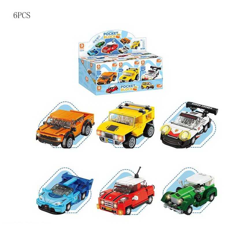 Конструктор FC 8299 (16) ЦІНА ЗА 6 ШТУК В БЛОЦІ, “Машинка”, інерція, в коробці