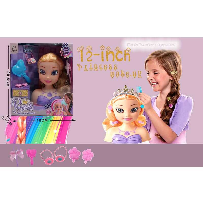 Манекен для зачісок 2615 Штрих = 35509 (96/2) імітація скляних очей, аксесуари, гребінець, в коробці