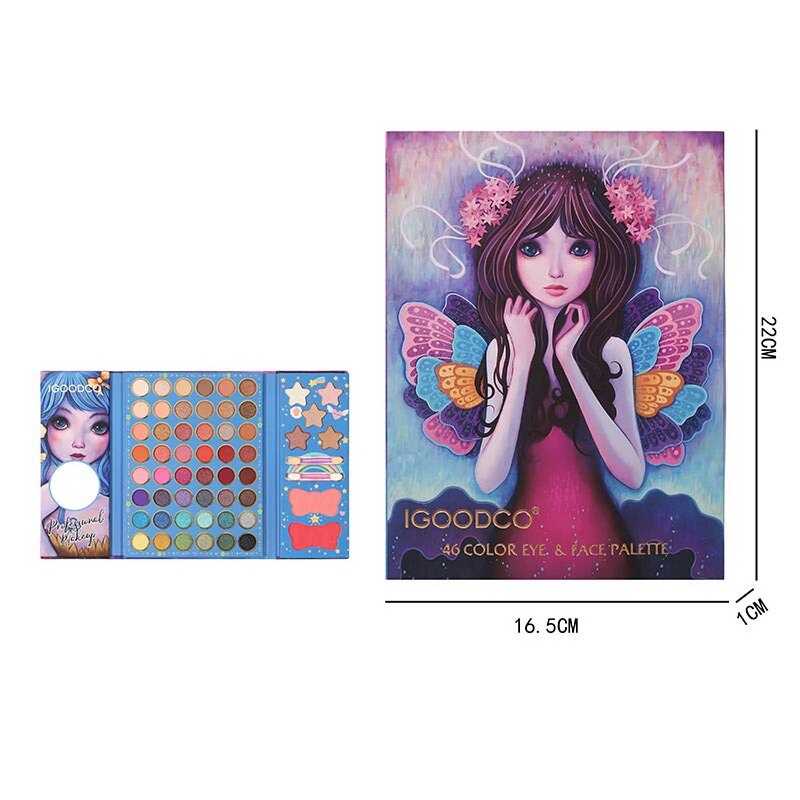 Косметика LK 5117 (96) 46 кольорів, матові та глітерні тіні, рум'яна, 2 аплікатори, в коробці 